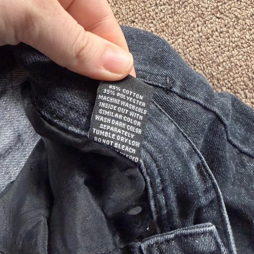 Southpole Mens‎ Moto Biker Jeans Washed Black Ribbed Knee Denim 34x32